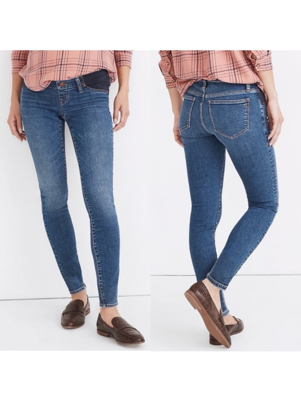 Madewell Maternity Side-Panel Skinny Jeans Wendover Wash: Adjustable Tenel Denim